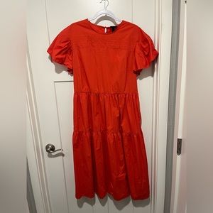 Casual Burnt orange midi dress